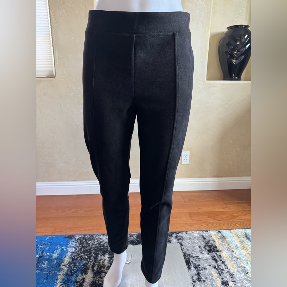 Andrew Marc Black Vegan Suede Leggings Pants Sz Medium